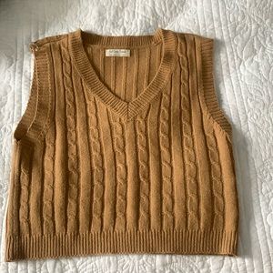 V neck tan top